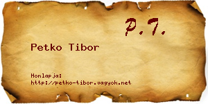 Petko Tibor névjegykártya