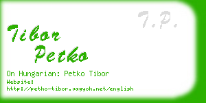 tibor petko business card